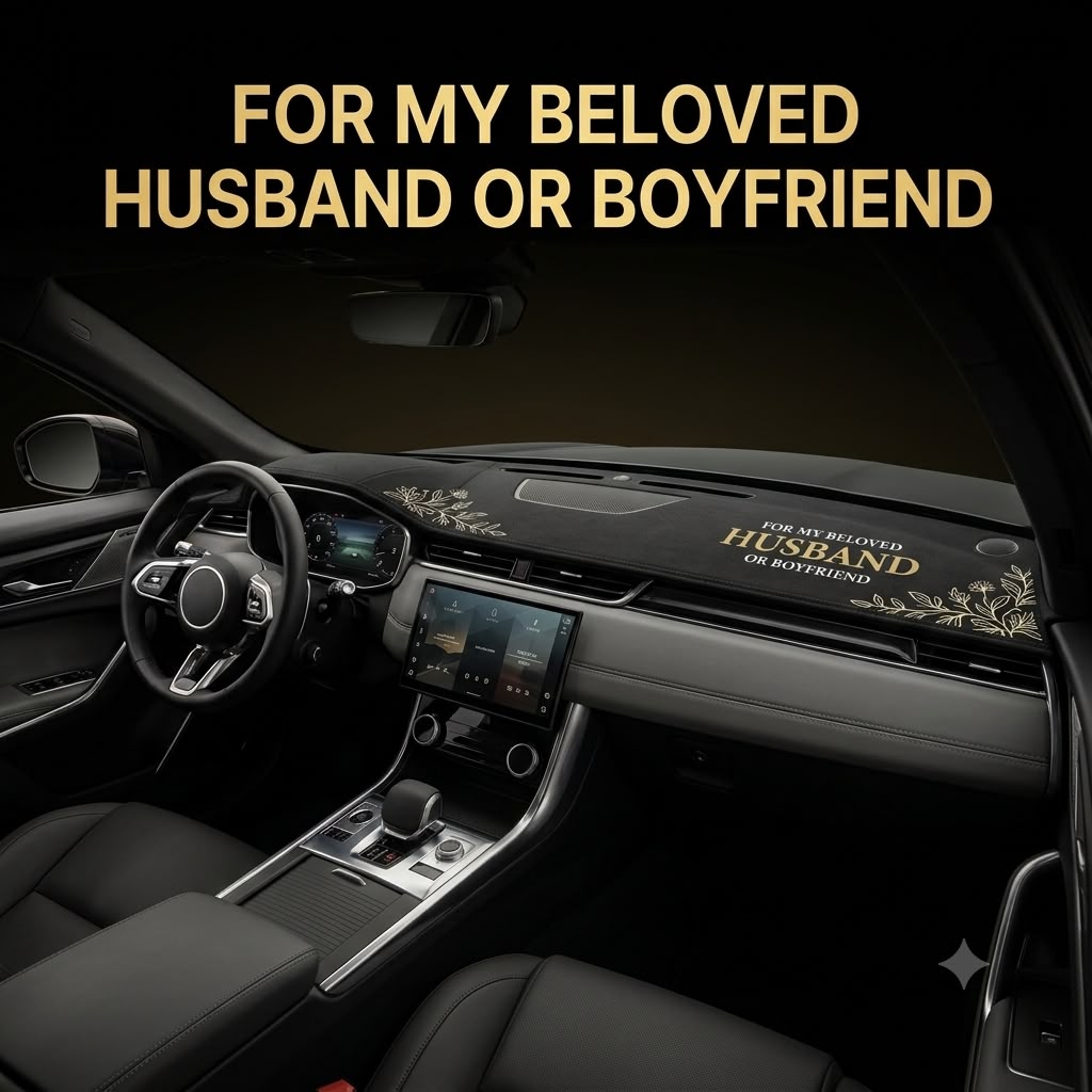 Personalized Dashboard Cover Mat - Gift for Husband or Boyfrend