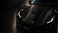 Bronze contour car wrap on the hood of a black sports car